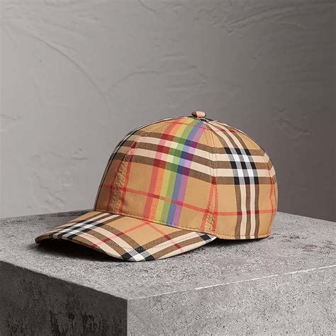 burberry rainbow vintage check baseball cap|Designer Hats & Gloves for Men .